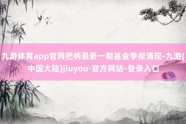 九游体育app官网把柄最新一期基金季报涌现-九游(中国大陆)jiuyou·官方网站-登录入口